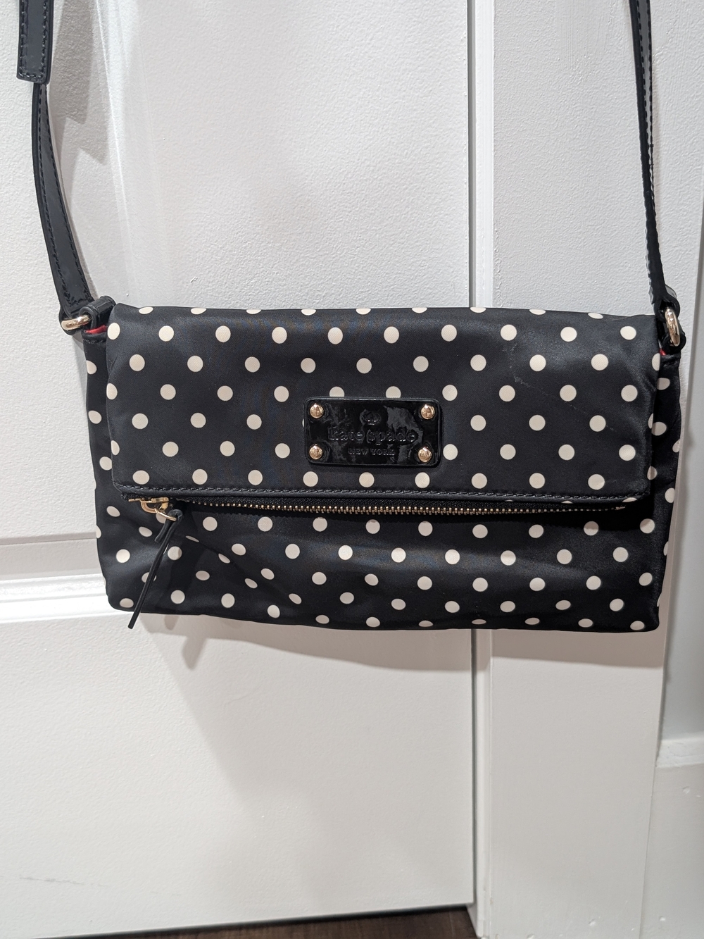 Kate Spade Black Polka Dot Crossbody Bag